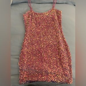 Lady Black Tie pink sparkle dress